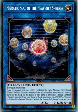 Yugioh Hieratic Seal of the Heavenly Spheres RA02-EN039 1st Ed Secret Rare NM - Image 1