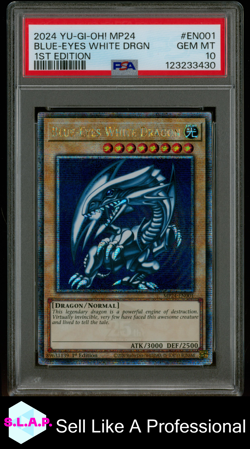 BLUE-EYES WHITE DRGN 1ST EDITION YU-GI-OH! MP24-25TH ANN. TIN: 2024 EN001 PSA 10 - Image 1