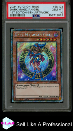 DARK MAGICIAN GIRL 1ST EDITION-6TH TCG ARTWORK YU-GI-OH! RA03 2024 EN123 PSA 10 - Image 1