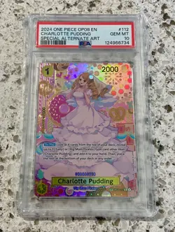 One Piece OP03-112 Two Legends - Charlotte Pudding (SP Alternate Art) PSA 10 - Image 1