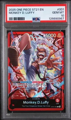 2025 One Piece Monkey D. Luffy #ST21-001 PSA 10 - Image 1