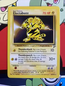 2000 Pokemon TCG Electabuzz 24/130 Base Set 2 Non Holo Rare Card Vintage WOTC NM - Image 1