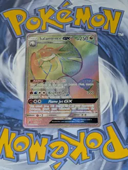 Pokemon TCG Salamence GX Dragon Majesty Holo Card 73/70 Rainbow Secret Rare - Image 2