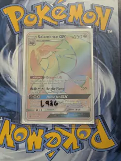 Pokemon TCG Salamence GX Dragon Majesty Holo Card 73/70 Rainbow Secret Rare - Image 3