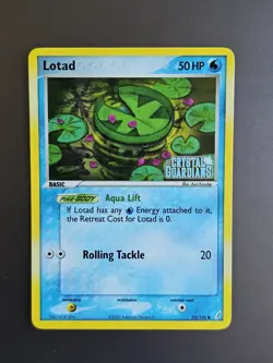 Lotad 55/100 "Reverse Holo" Stamped Ex Crystal Guardians Pokemon Card LP+ - Image 1