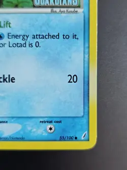 Lotad 55/100 "Reverse Holo" Stamped Ex Crystal Guardians Pokemon Card LP+ - Image 5