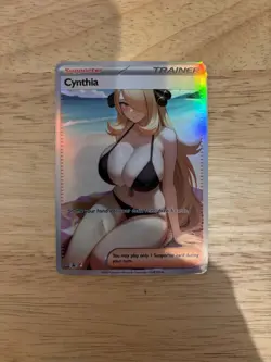 Pokemon Cynthia Waifu Card - (Lightly Damaged) LP - Image 1