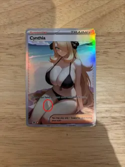 Pokemon Cynthia Waifu Card - (Lightly Damaged) LP - Image 3