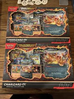 2x Pokemon TCG Charizard EX Box Set with Promo Cards and Collectibles - Image 1