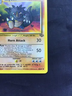 Pokemon Cards: Jungle 1st Edition Uncommon: Rhydon 45/64 - Image 4