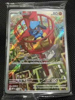 SEALED Pokemon TCG Riolu Black Star Promo #010 Full Art Holo Illustration Card - Image 1