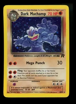 #3 Dark Machamp 10/82 Team Rocket 2000 Holo Rare SWIRL WOTC Pokemon Card TCG - Image 1