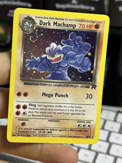 #3 Dark Machamp 10/82 Team Rocket 2000 Holo Rare SWIRL WOTC Pokemon Card TCG - Image 3