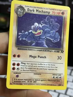 #3 Dark Machamp 10/82 Team Rocket 2000 Holo Rare SWIRL WOTC Pokemon Card TCG - Image 5