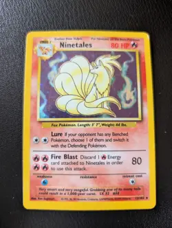 Pokemon TCG Ninetales Holo Rare Unlimited 12/102 Base Set Vintage + 2 FREE CARDS - Image 3