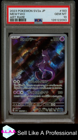 MEWTWO POKEMON 183/165 2023 POKEMON CARD 151 AR JAPANISCH PSA 10 - Image 1