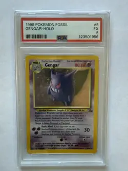 1999 Pokemon Gengar 5/62 Fossil Holo PSA 5 Trading Card Game TCG WOTC VINTAGE - Image 1