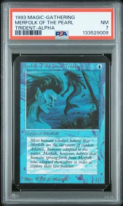 MTG Magic The Gathering Alpha Merfolk of the Pearl Trident - PSA 7 - Image 1