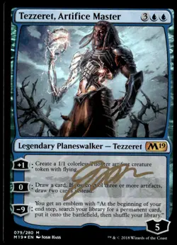 Core Set 2019 #79 Tezzeret, Artifice Master Autographed - Image 1