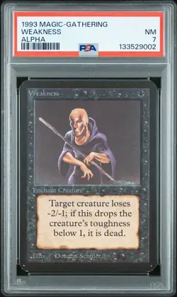 1993 MTG Magic The Gathering Alpha Weakness Weakness - PSA 7 - Image 1