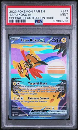 2023 POKEMON PAR EN-PARADOX RIFT SPECIAL ILLUSTRATION RARE TAPU KOKO EX PSA 9 - Image 1