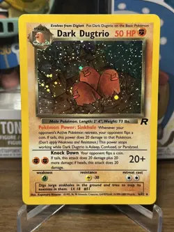 Dark Dugtrio 6/82 Team Rocket Holo Pokemon Card WOTC - Image 1