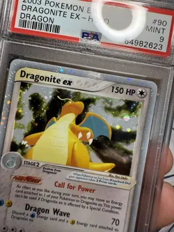 2003 POKEMON EX DRAGON #90 DRAGONITE EX-HOLO PSA 9 (dual swirls) - Image 3