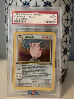 Pokemon TCG Clefable Holo Rare Card Jungle No.36 1st Edition 1999 PSA 9 - Image 1
