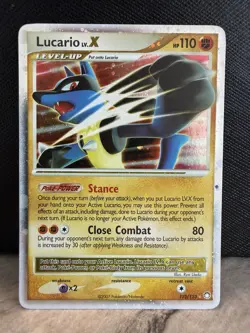 Pokemon TCG Lucario LV.X Holo Foil Card Mysterious Treasures 122/123 NM - Image 1