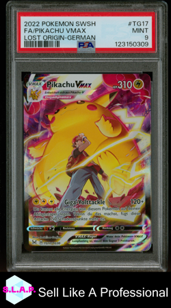 FA/PIKACHU VMAX POKEMON SWSH LOST ORGIN-DE 2022 #TG17 PSA 9 - Image 1