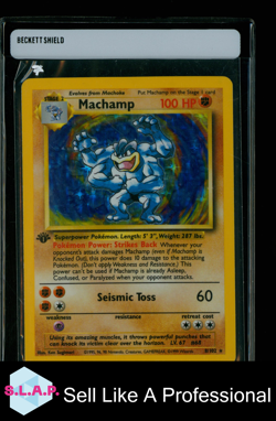 MACHAMP POKEMON 8 1999 BASE SET HOLO ENGLISCH - Image 1
