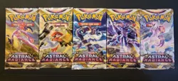 Sealed New Pokemon Astral Radiance Booster Pack Complete Art Set (5 Packs) - Image 1