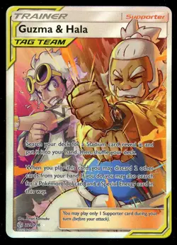 Pokemon Guzma & Hala 229/236 Sun & Moon Cosmic Eclipse Full Art Near Mint - Image 1