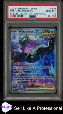 WALKING WAKE EX POKEMON 2024 TEF GERMAN SPECI4L ILL RARE PSA 10 - Image 1