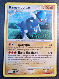 Rampardos #33/123 ✨SWIRL✨Cosmos Holo✨ 2007 Pokemon D&P Mysterious Treasures LP - Image 1