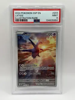 2024 POKEMON SSP EN-SURGING SPARKS ILLUSTRATION RARE #203 LATIOS PSA 9 - Image 1