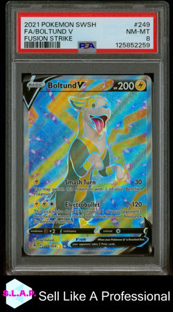 FA/BOLTUND V FUSION STRIKE POKEMON SWORD & SHIELD FUSION STRIKE 2021 249 PSA 8 - Image 1