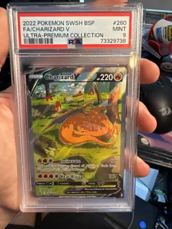 PSA 9 Mint Pokemon Charizard V SWSH260 Ultra Premium Collection Full Art Promo - Image 1