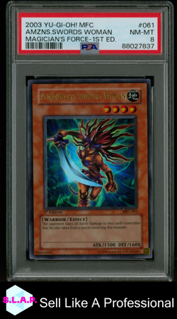 AMZNS.SWORDS WOMAN YU-GI-OH! MFC MAGICIAN'S FORCE-1ST ED. EN 2003 #061 PSA 8 - Image 1