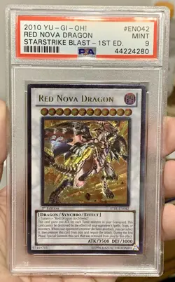 Yugioh 2010 Red Nova Dragon STBL-EN042 Ultimate Rare (UTR) 1st Ed PSA 9 - Image 1