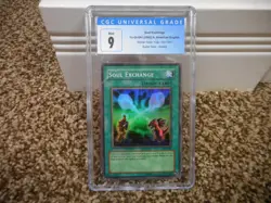 Yu-Gi-Oh Soul Exchange cgc 9 2002 SDY-041 Super Rare Glossy Starter Deck psa ccg - Image 1