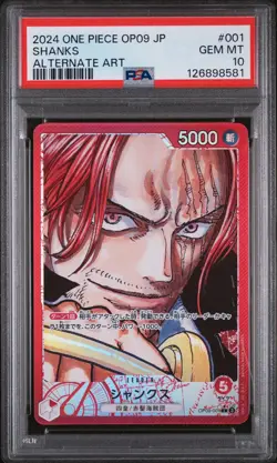 PSA 10 - Shanks - OP09 001 AA Leader - Japanese - One Piece Card - Image 1