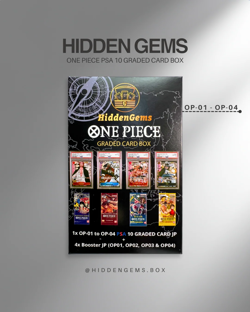 HiddenGems PSA 10 One Piece OP01-04 mit 4 Booster Mystery Slab Box Japanisch - Image 1
