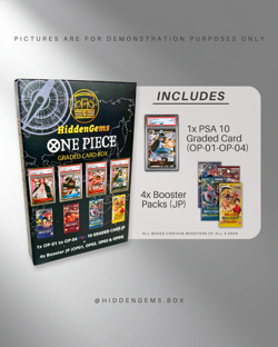 HiddenGems PSA 10 One Piece OP01-04 mit 4 Booster Mystery Slab Box Japanisch - Image 2