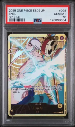 PSA 10 - Enel - OP05 098 L Gold EB02 - Japanese One Piece Anime 25th Collection - Image 1
