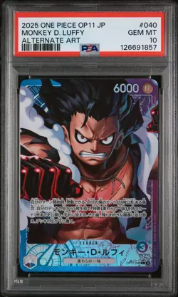PSA 10 - Monkey D. Luffy - OP11 040 AA Leader - Japanese - One Piece Card - Image 1