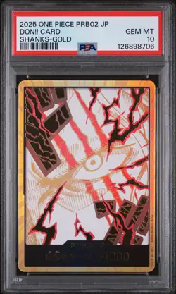 PSA 10 - Don!! Shanks Gold - PRB-02 Don Japanese One Piece Card The Best Vol. 2 - Image 1