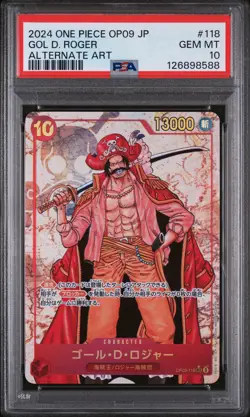 PSA 10 - Gol D. Roger - OP09 118 AA SEC - Japanese - One Piece Card - Image 1