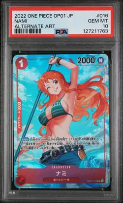 PSA 10 - Nami - OP01 016 AA - Japanese - One Piece Card - Romance Dawn - Image 1