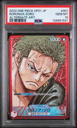 PSA 10 - Roronoa Zoro - OP01 001 AA Leader - Japanese One Piece - Romance Dawn - Image 1